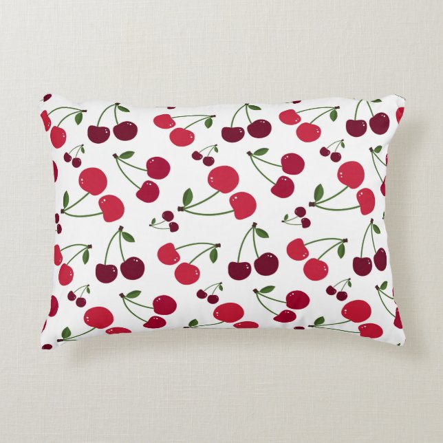 Niedliches Kirschmuster Akzent Pillow Dekokissen (Vorderseite)