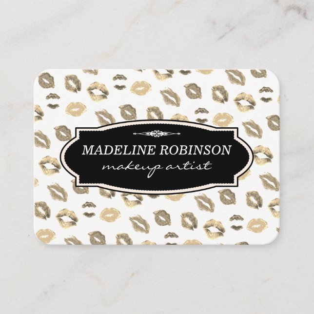 Niedliches Kiss-Muster / Ernennung Terminkarte (Vorderseite)