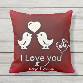 Niedliches Kissen mit individueller Lovebirds