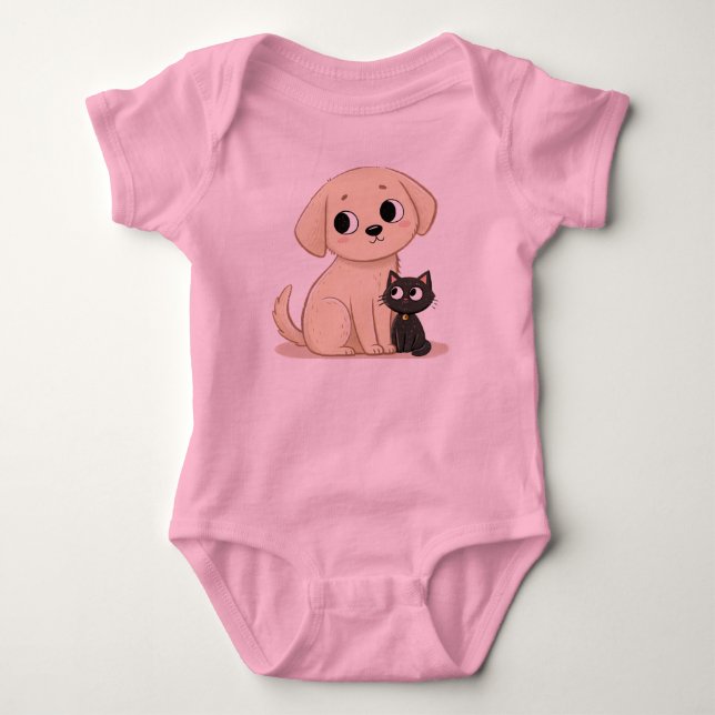 Niedliches Kitbull Design - herzerwärmendes TierDu Baby Strampler (Vorderseite)