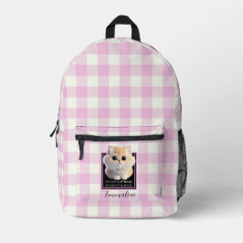 Niedliches kitschiges Rosa kariert personalisieren Bedruckter Rucksack