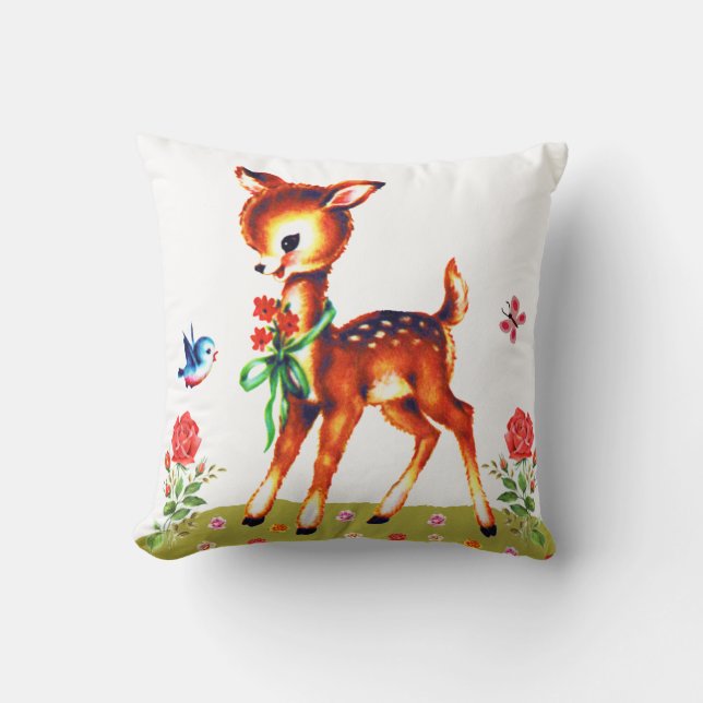 Niedliches Kitschy Rotwild-Kissen Kissen (Vorderseite)
