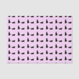 Niedliches Kitt Muster Schwarze Katzen - Farbe Seidenpapier