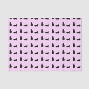 Niedliches Kitt Muster Schwarze Katzen - Farbe Seidenpapier