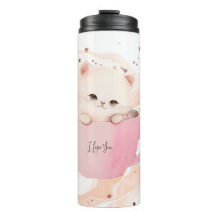 Niedliches Kitten in einem Teacup Thermosbecher