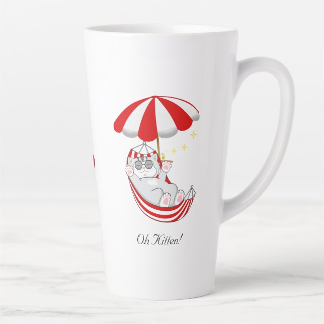 Niedliches Kitten in Rot und Weiß Milchtasse (Rechts)