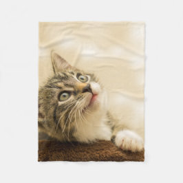 Niedliches Kitten mit ausgestreckter Pfote Fleecedecke