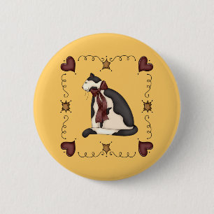 Niedliches Kitty-Katzen-Land-Geschenk Button