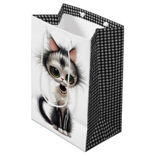 Niedliches Kitty Tragen einer Perlenschnur Mittlere Geschenktüte