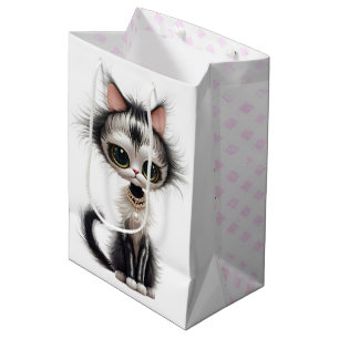 Niedliches Kitty Tragen einer Perlenschnur Mittlere Geschenktüte