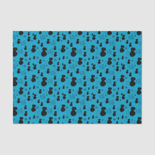 Niedliches Kittymuster Seidenpapier (Vorderseite)