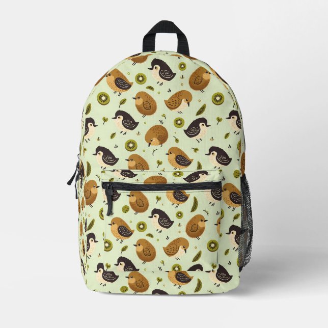 Niedliches Kiwi-Vogelmuster Bedruckter Rucksack (Vorderseite)