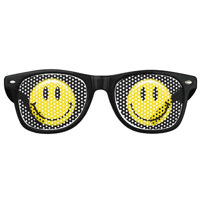 Niedliches klassisches gelbes Lächeln Partybrille (Vorderseite)