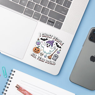 Niedliches klassisches Halloween-Ghost-Zitat Die K Aufkleber