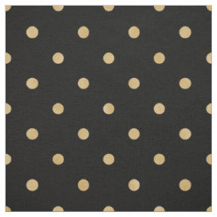 Niedliches klassisches Schwarz-Gold-Polka-Dot-Must Stoff