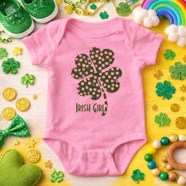 Niedliches Kleeblatt Irish Girl Baby Strampler