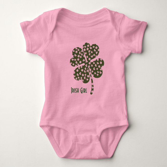 Niedliches Kleeblatt Irish Girl Baby Strampler (Vorderseite)