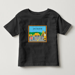 Niedliches Kleinbaufahrzeug Mit Monogramm Kleinkind T-shirt