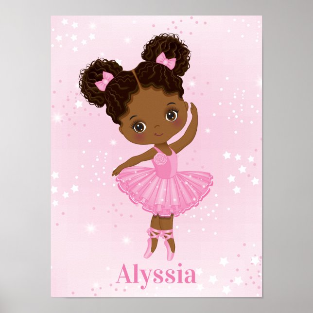 Niedliches kleines afrikanisches Ballerina-Poster Poster (Vorne)