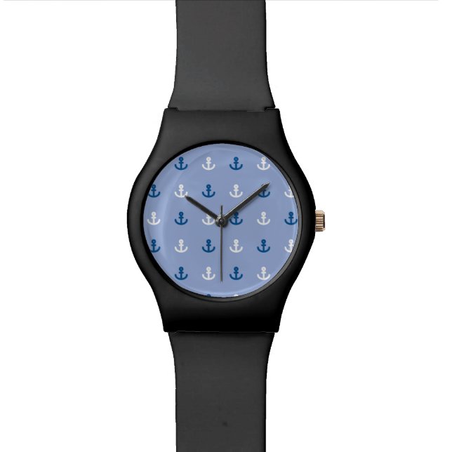 Niedliches kleines Anker-Muster Uhr (Nahaufnahme)