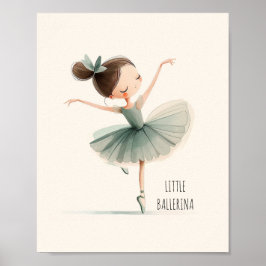 Niedliches Kleines Ballerina Ballett Tanz Wasserfa Poster