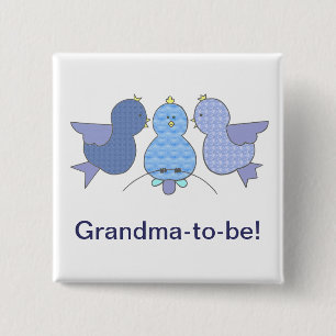 Niedliches kleines blaues Oma zu sein, Birds Baby  Button