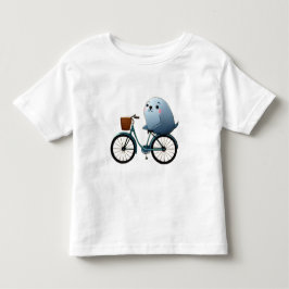 Niedliches kleines Cartoon Siegel auf einem Fahrra Kleinkind T-shirt