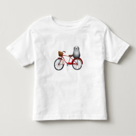 Niedliches kleines Cartoon Siegel auf einem Fahrra Kleinkind T-shirt