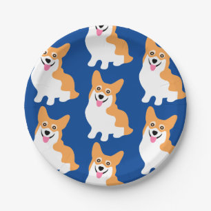 Niedliches kleines Corgi-Muster Pappteller