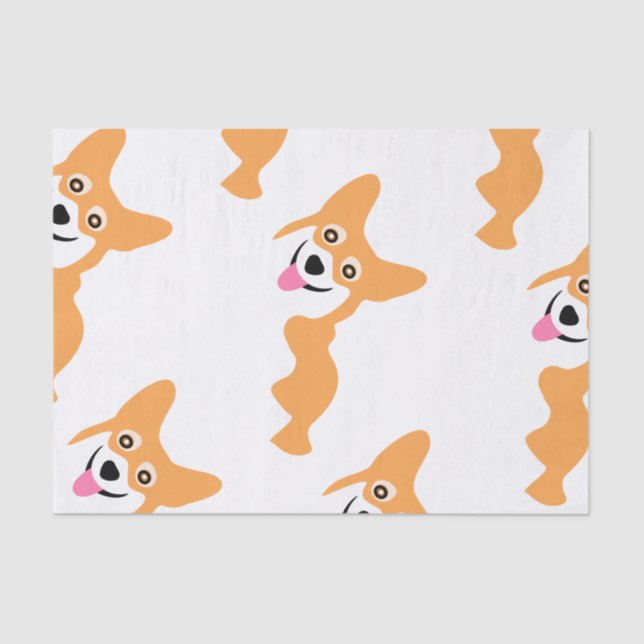 Niedliches kleines Corgi-Muster Seidenpapier (Vorderseite)