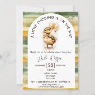 Niedliches Kleines Duckling ist auf dem Weg der Ge Einladung