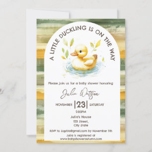Niedliches Kleines Duckling ist auf dem Weg der Ge Einladung