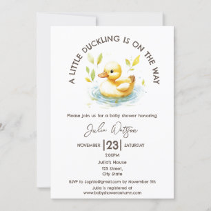 Niedliches Kleines Duckling ist auf dem Weg der Ge Einladung