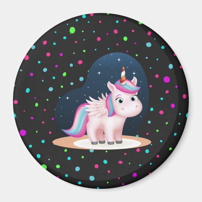 Niedliches Kleines Einhorn Magnet (Vorne)