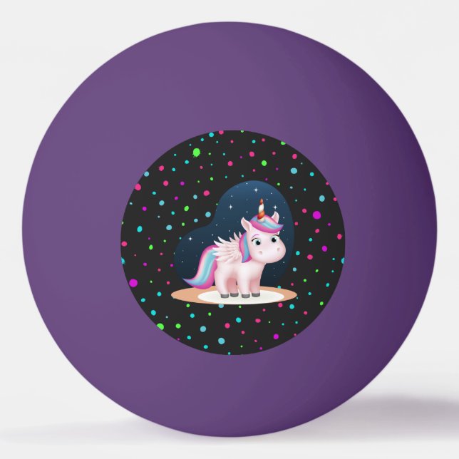 Niedliches Kleines Einhorn Tischtennisball (Vorderseite)