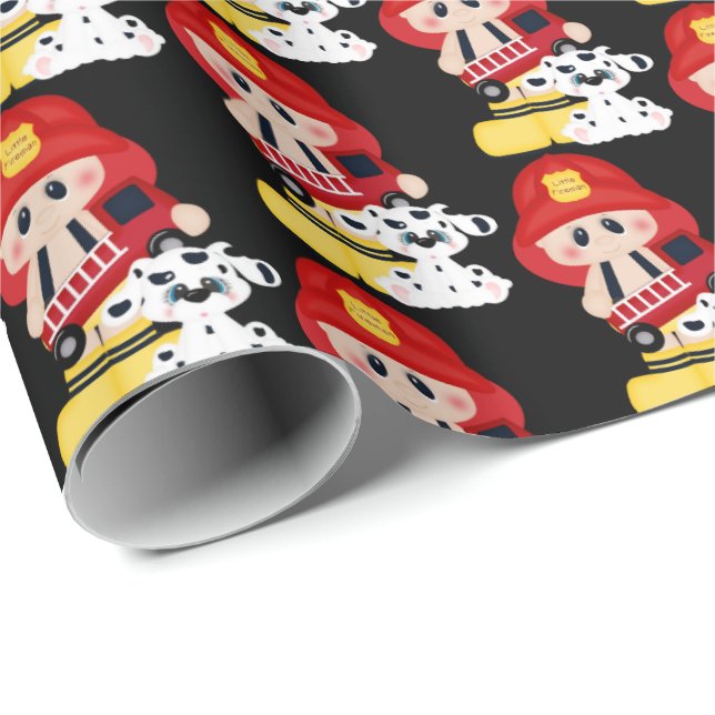Niedliches kleines Feuerwehrleerpapier Geschenkpapier (Rolleneckpunkt)