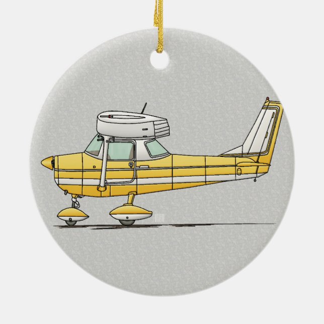Niedliches kleines Flugzeug Keramikornament (Hinten)