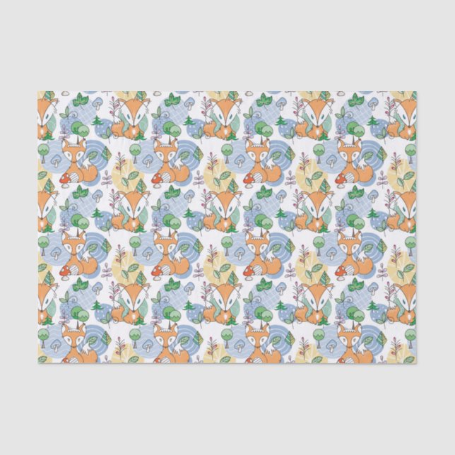 Niedliches kleines Fox-Muster Seidenpapier (Vorderseite)