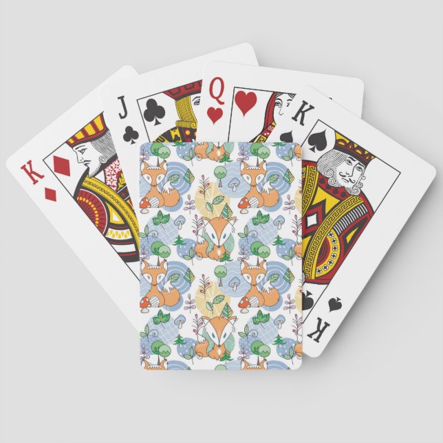 Niedliches kleines Fox-Muster Spielkarten (Rückseite)
