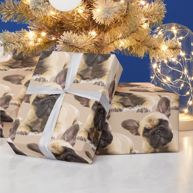 Niedliches kleines französisches Bulldog-Tiermuste Geschenkpapier (Feiertage)