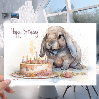 Niedliches kleines französisches Lop Bunny Rabbit Karte