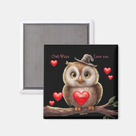 Niedliches kleines Funny Owl mit Liebe Herz Magnet