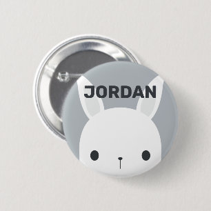 Niedliches kleines Hasen mit Personalisiertem Name Button