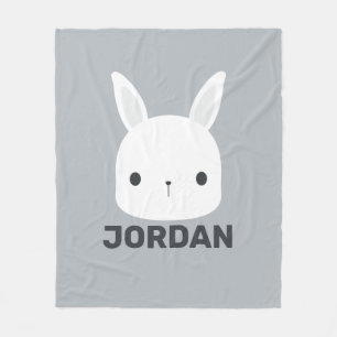 Niedliches kleines Hasen mit Personalisiertem Name Fleecedecke