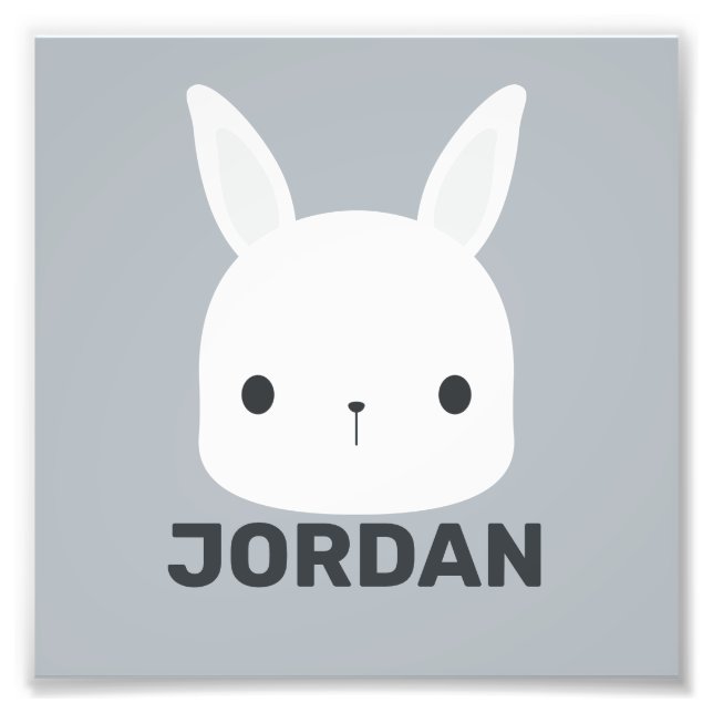 Niedliches kleines Hasen mit Personalisiertem Name Fotodruck (Vorne)