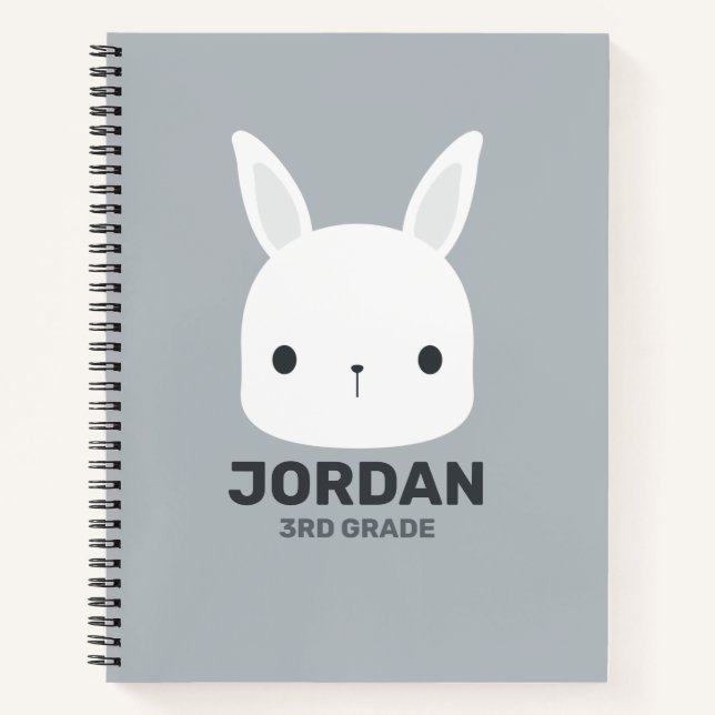 Niedliches kleines Hasen mit Personalisiertem Name Notizbuch (Vorderseite)