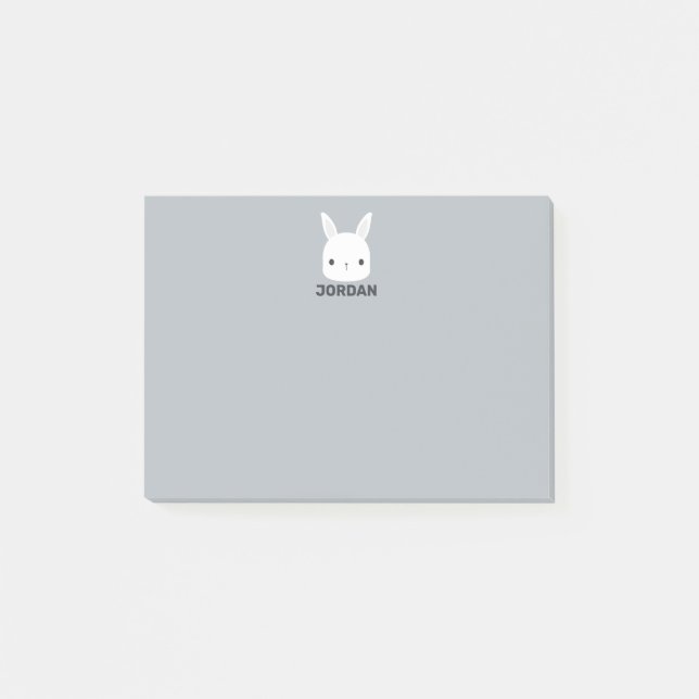 Niedliches kleines Hasen mit Personalisiertem Name Post-it Klebezettel (Vorderseite)