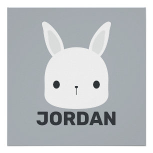 Niedliches kleines Hasen mit Personalisiertem Name Poster