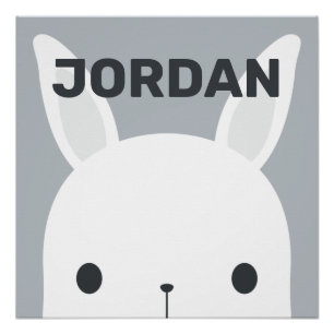 Niedliches kleines Hasen mit Personalisiertem Name Poster