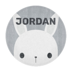 Niedliches kleines Hasen mit Personalisiertem Name Schneidebrett